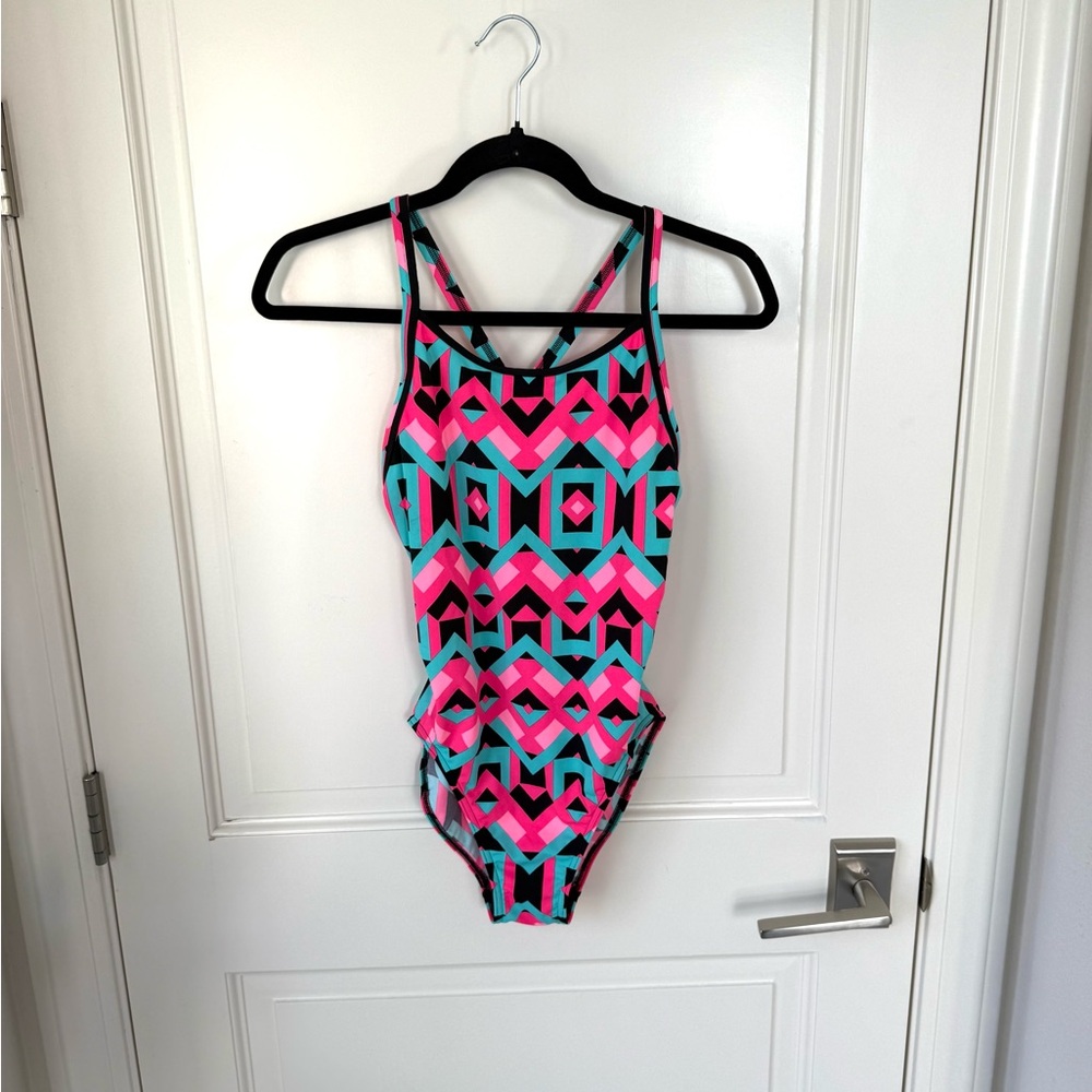 Funkita Square Stare Diamond Back One Piece Swimsuit Size Women’s 32 New No Tags